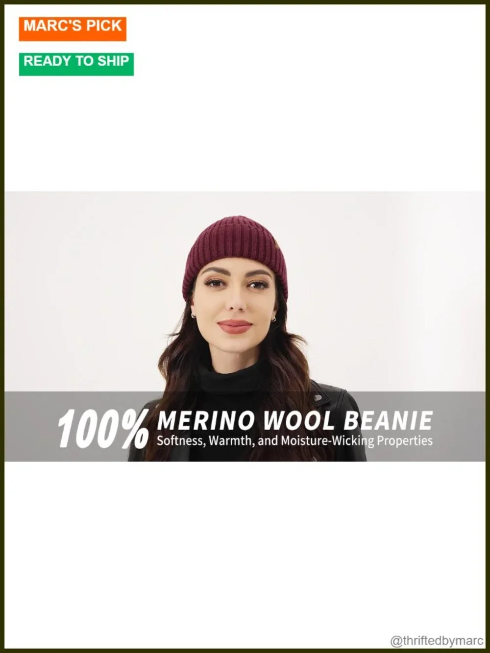 100% Merino Wool Unisex Beanie, Cuffed Knit Hat, Soft Warm Winter Hat